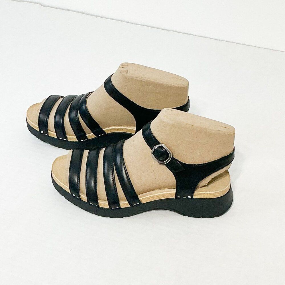 DANSKO NWB Sz 38 Black Nappa Leather Roxie Comfort Sandals - Picture 5 of 13